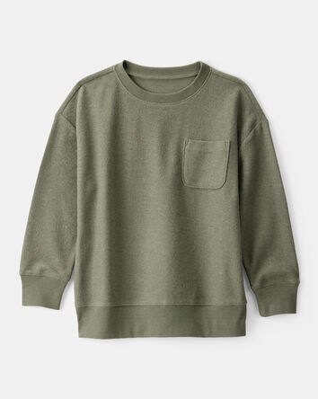 Boys French Terry Pullover Sweatshirt - Green, 