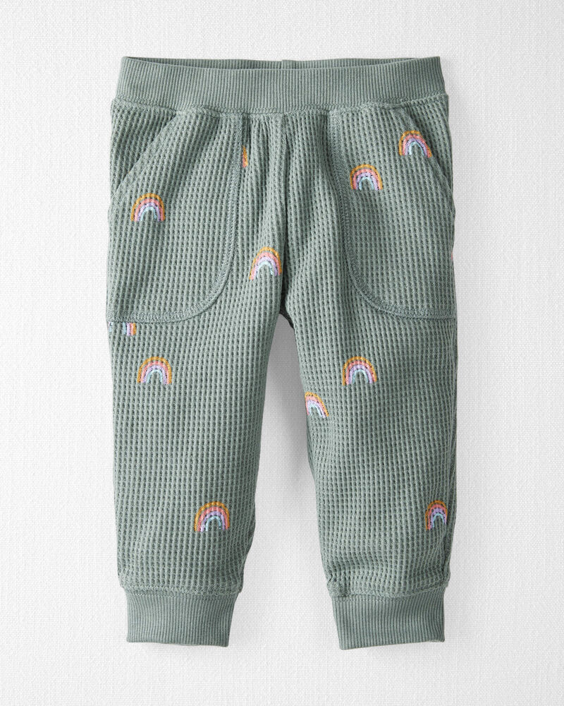 Baby 2-Piece Organic Cotton Waffle Knit Set in Magical Rainbow Print, image 3 of 6 slides