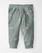 Baby 2-Piece Organic Cotton Waffle Knit Set in Magical Rainbow Print, image 3 of 6 slides