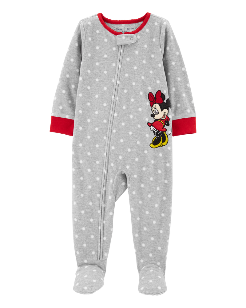 Baby 1-Piece Minnie Mouse Fleece Footie Pajamas, image 1 of 4 slides