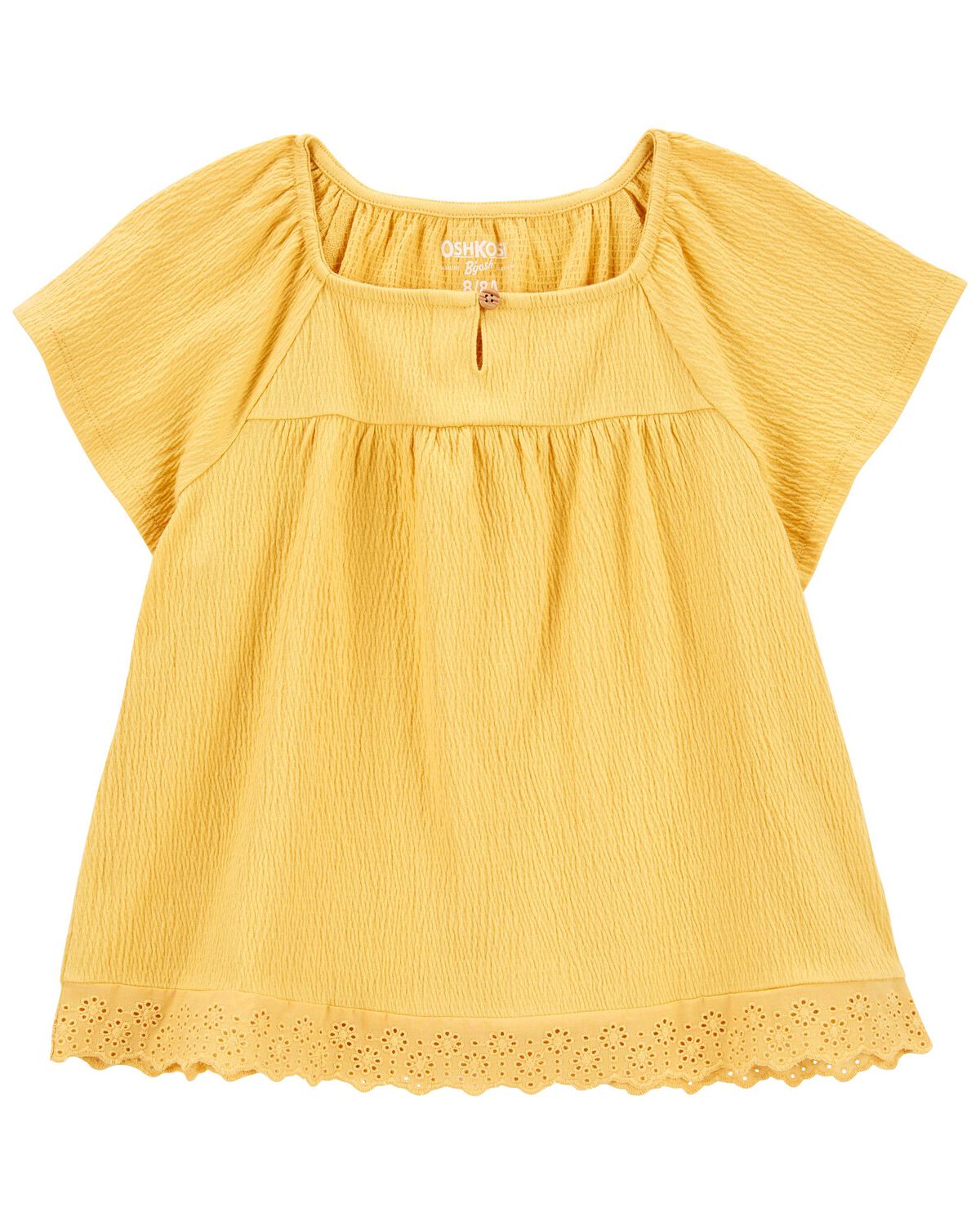 Yellow Kid Eyelet Crinkle Jersey Top | carters.com