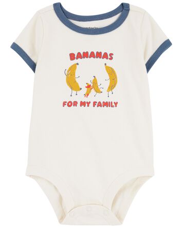 Baby Bananas For My Family Cotton Bodysuit, 