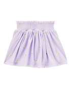 Baby Girl Striped Lemon Print Skort - Purple, image 1 of 4 slides