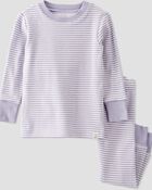 Baby Striped Organic Cotton Ribbed 2-Piece Pajamas, image 4 of 5 slides