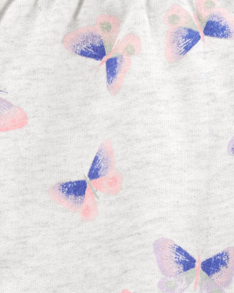 Toddler Girl Butterfly Print Pull-On French Terry Shorts - Grey, image 5 of 6 slides