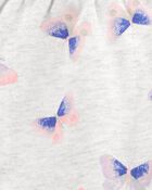 Toddler Girl Butterfly Print Pull-On French Terry Shorts - Grey, image 5 of 6 slides