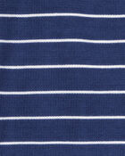 Boys Striped Loose Fit Waffle Knit 2-Piece Pajamas - Navy, image 2 of 3 slides