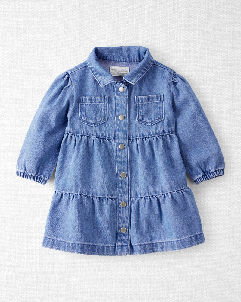 Baby Organic Cotton Chambray Dress, image 1 of 7 slides