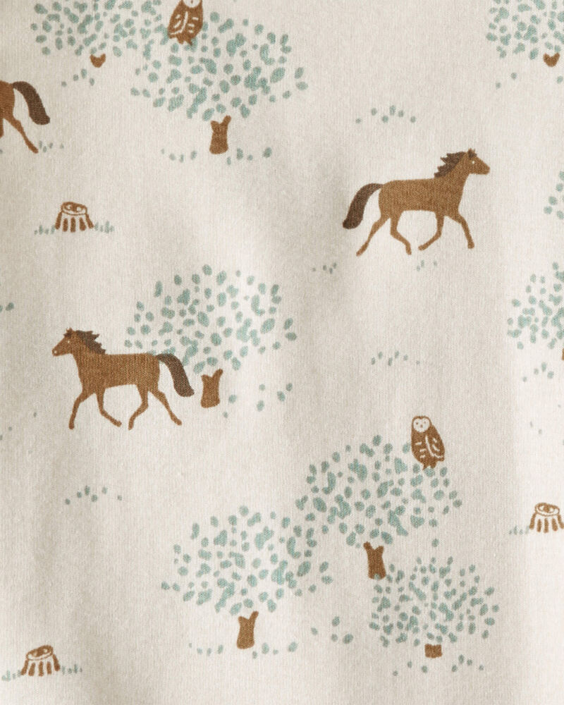 Organic Cotton Pajamas Set in Wild Horses, image 3 of 4 slides