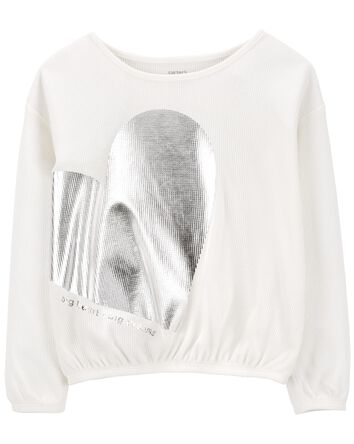 Metallic Heart Thermal Top, 