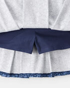 Kid Floral Pleated Pull-On Skort - Navy, image 2 of 4 slides