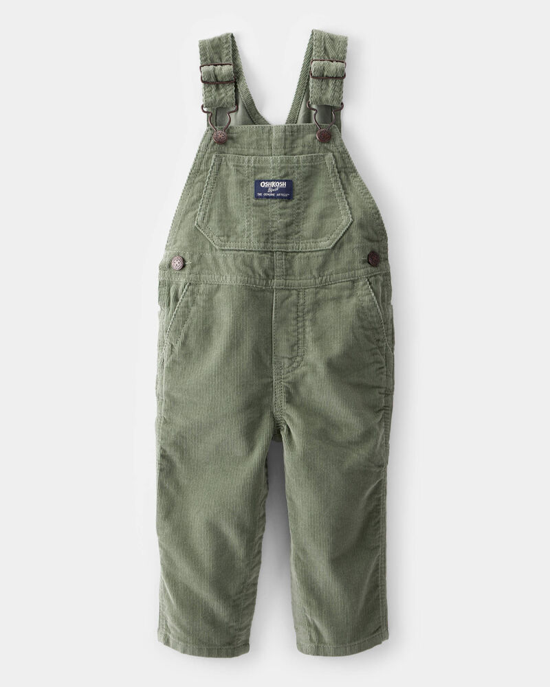 Baby Neutral Solid Corduroy Overalls - Green, image 1 of 4 slides