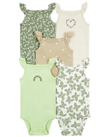 Baby 5-Pack Butterfly Flutter Bodysuits, 