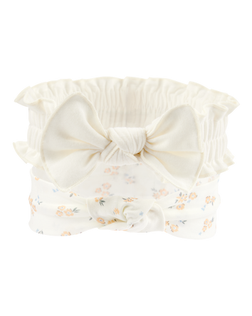Baby 2-Pack Headwraps - White/Yellow, 