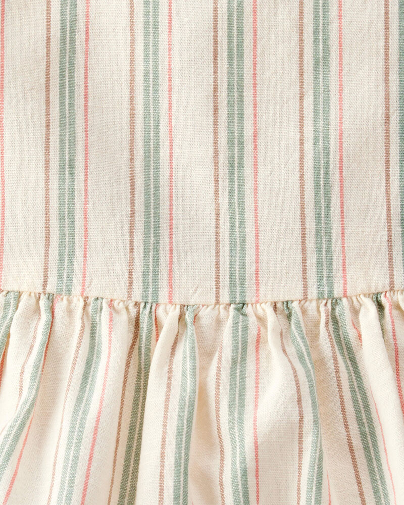 Baby Striped Sunsuit Made with Organic Cotton and Linen Blend, image 4 of 6 slides