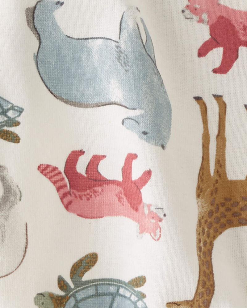 Organic Cotton Sleep & Play Pajamas in Wildlife Animals, image 3 of 4 slides