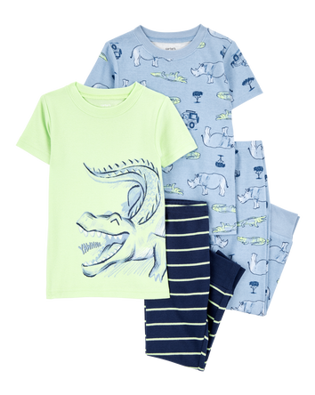 Toddler 4-Piece Alligator Cotton Pajamas, 