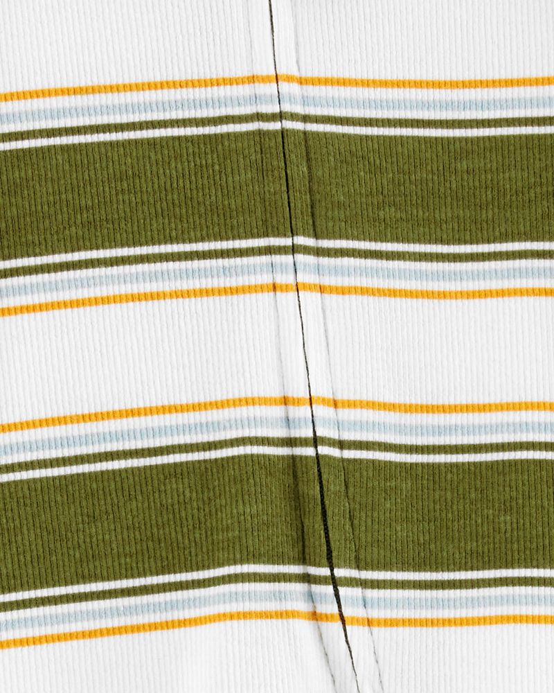 Baby Striped 2-Way Zip Cotton Sleep & Play Pajamas, image 2 of 4 slides
