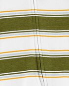 Baby Striped 2-Way Zip Cotton Sleep & Play Pajamas, image 2 of 4 slides