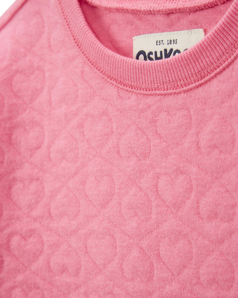 Toddler Heart Cotton Blend Pullover - Pink, image 2 of 4 slides