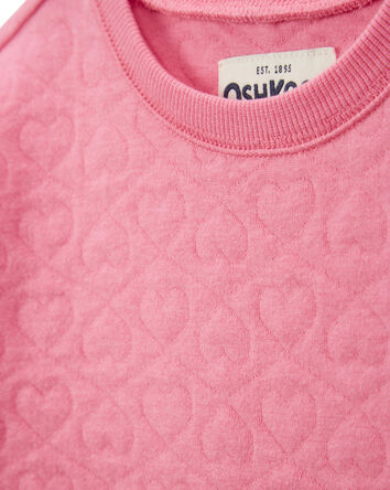 Toddler Heart Cotton Blend Pullover - Pink, 