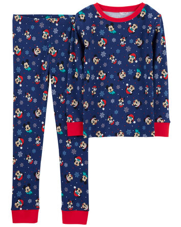 Kid 2-Piece Christmas Mickey 100% Snug Fit Cotton Pajamas, 