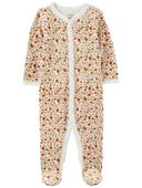 Multi - Baby Floral Snap-Up Thermal Sleep & Play Pajamas