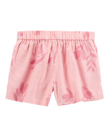 Kid Floral Linen Look-Alike Sun Short - Pink, 