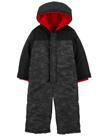 Toddler Camo Fleece-Lined Snowsuit, 