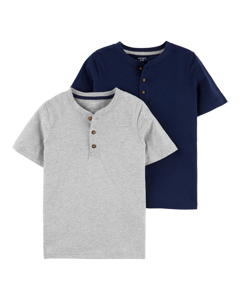 Kid 2-Pack Henley Tees, image 1 of 4 slides