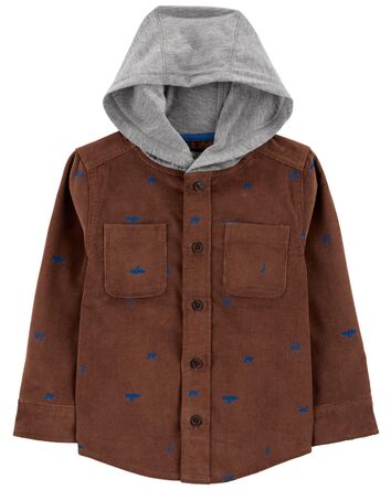 Toddler Mountain Print Corduroy Button-Front Shacket
, 