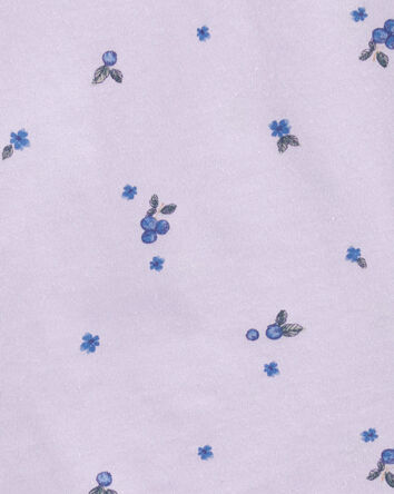 Toddler Blueberry Print Crochet Flutter Top, 