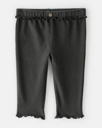 Baby Girl Flutter-Waist Pants - Black, 