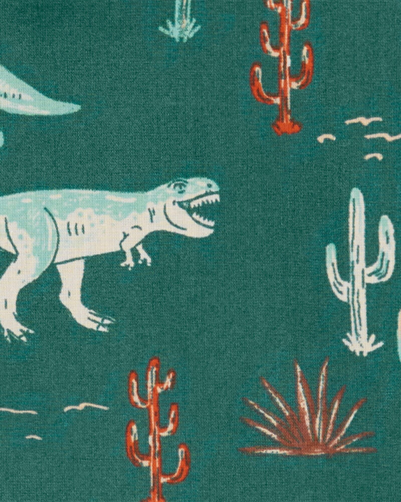 Baby Button-Front Dinosaur-Print Shirt, image 2 of 3 slides