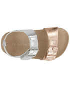 Toddler Buckle Faux Cork Sandals, image 4 of 7 slides