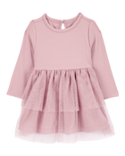 Baby Ribbed Tulle Holiday Dress, image 1 of 5 slides