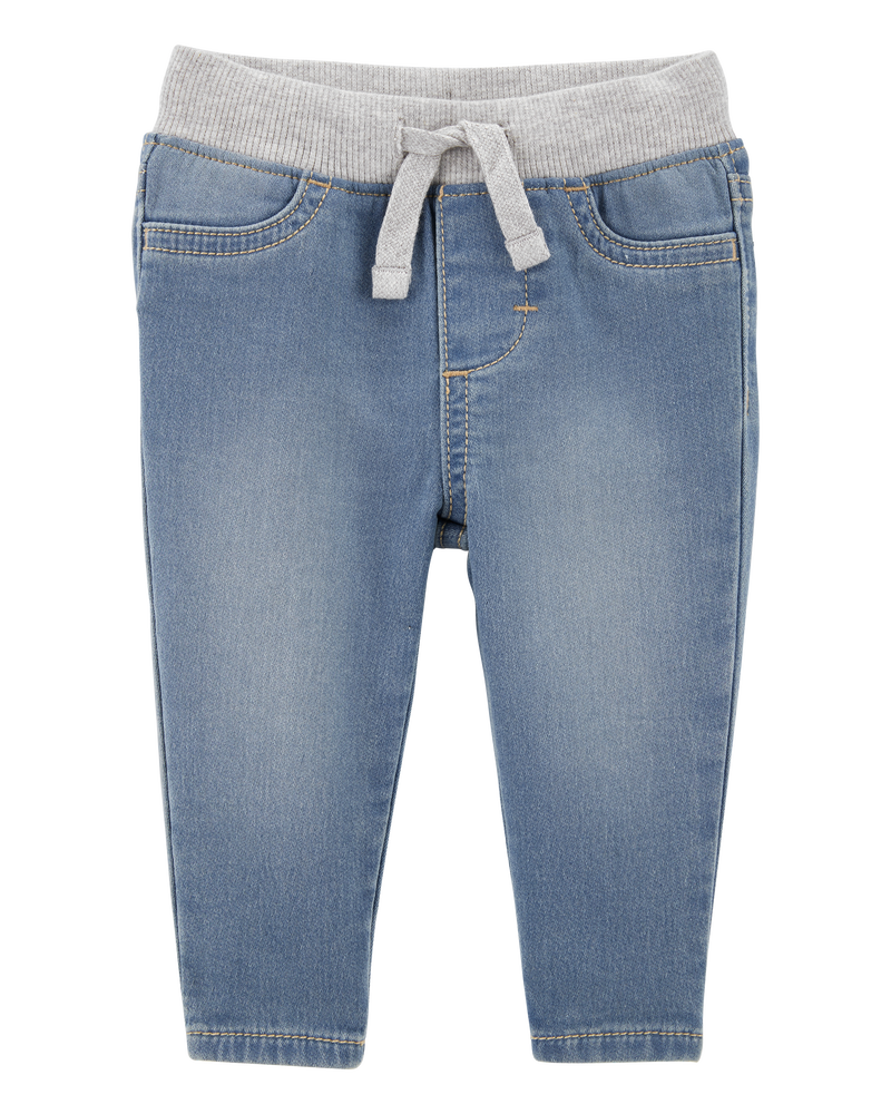 Baby Pull-On Knit Denim Pants, image 1 of 4 slides