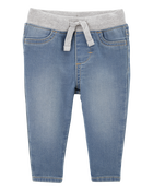 Baby Pull-On Knit Denim Pants, image 1 of 4 slides