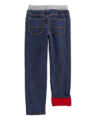Kid Drawstring Pull-On Jeans - Dark Blue, image 3 of 6 slides