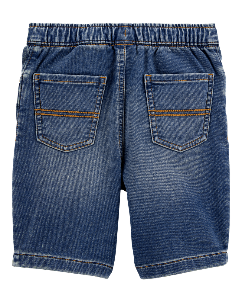 Kid Pull-On Denim Shorts - Navy, image 2 of 5 slides