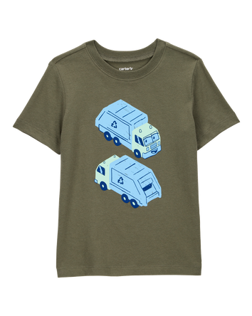 Toddler Boy Recycling Truck Graphic Tee - Olive, 