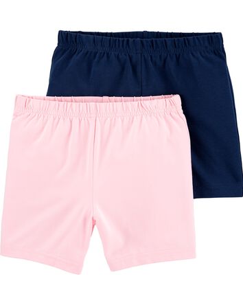 Kid 2-Pack Navy/Pink Bike Shorts, 