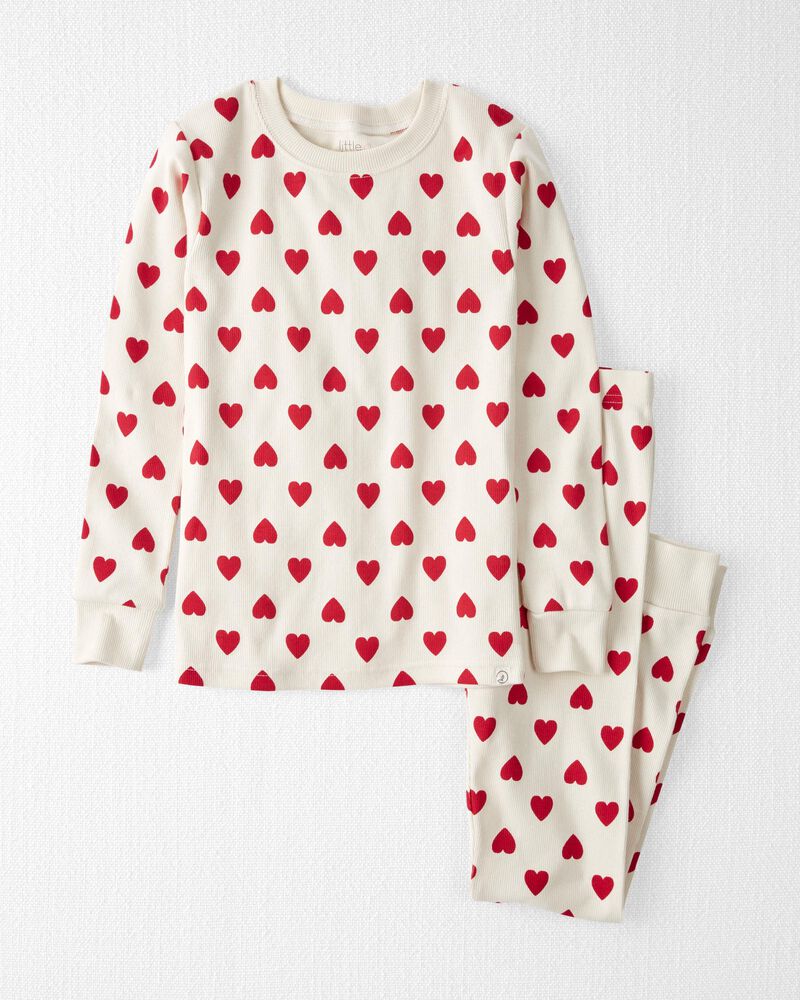 Kid Organic Cotton Pajamas Set in Hearts, image 1 of 4 slides
