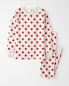 Kid Organic Cotton Pajamas Set in Hearts, image 1 of 4 slides