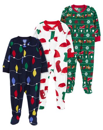 Toddler 3-Pack 1-Piece Pajamas, 