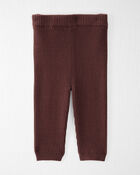 Baby Organic Cotton Sweater Knit Rib Leggings in Deep Burgundy, image 1 of 2 slides