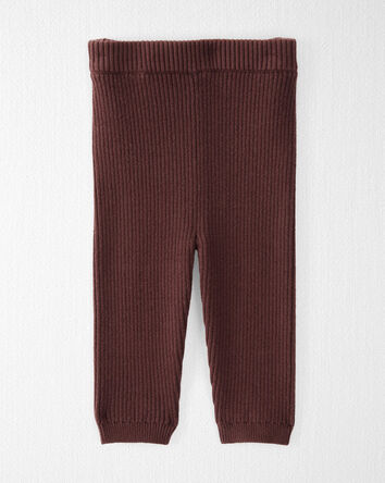 Baby Organic Cotton Sweater Knit Rib Leggings in Deep Burgundy, 