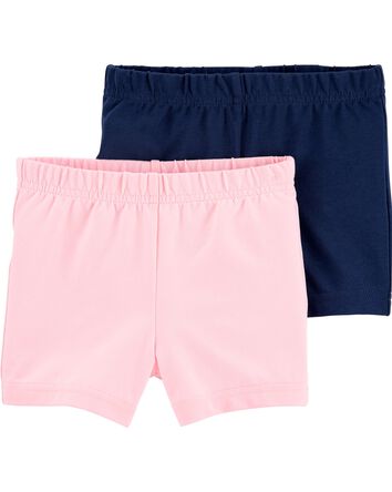 Baby 2-Pack Pink/Navy Bike Shorts, 