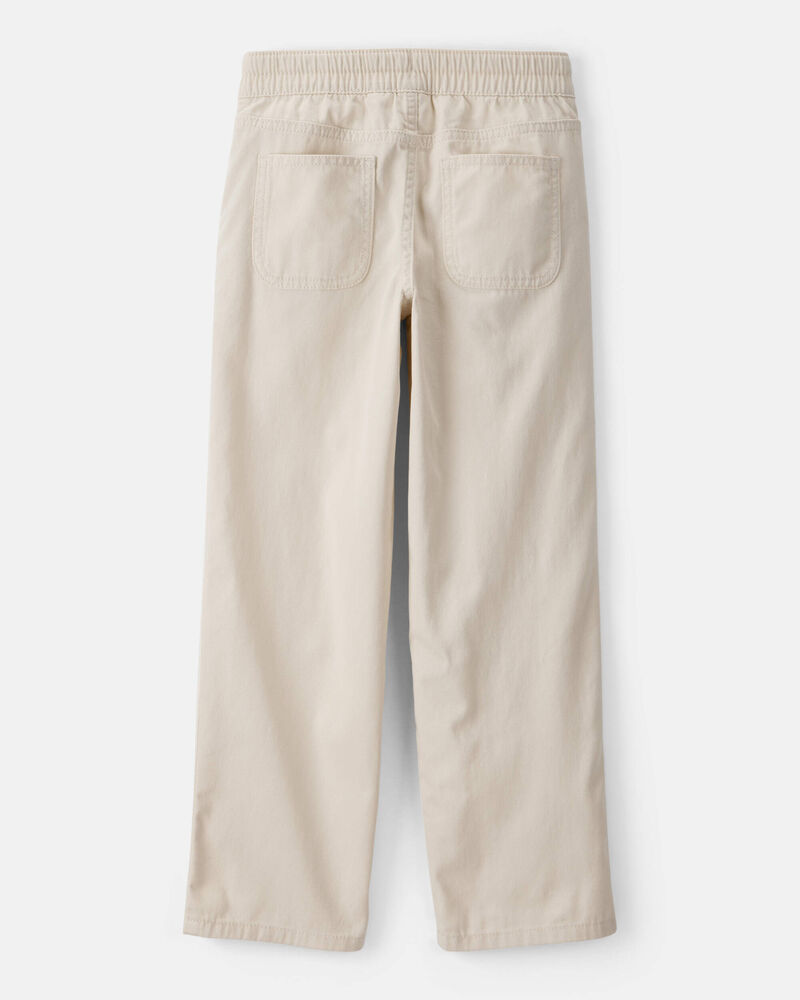 Girls Cotton Wide-Leg Pants - Cream, image 2 of 4 slides