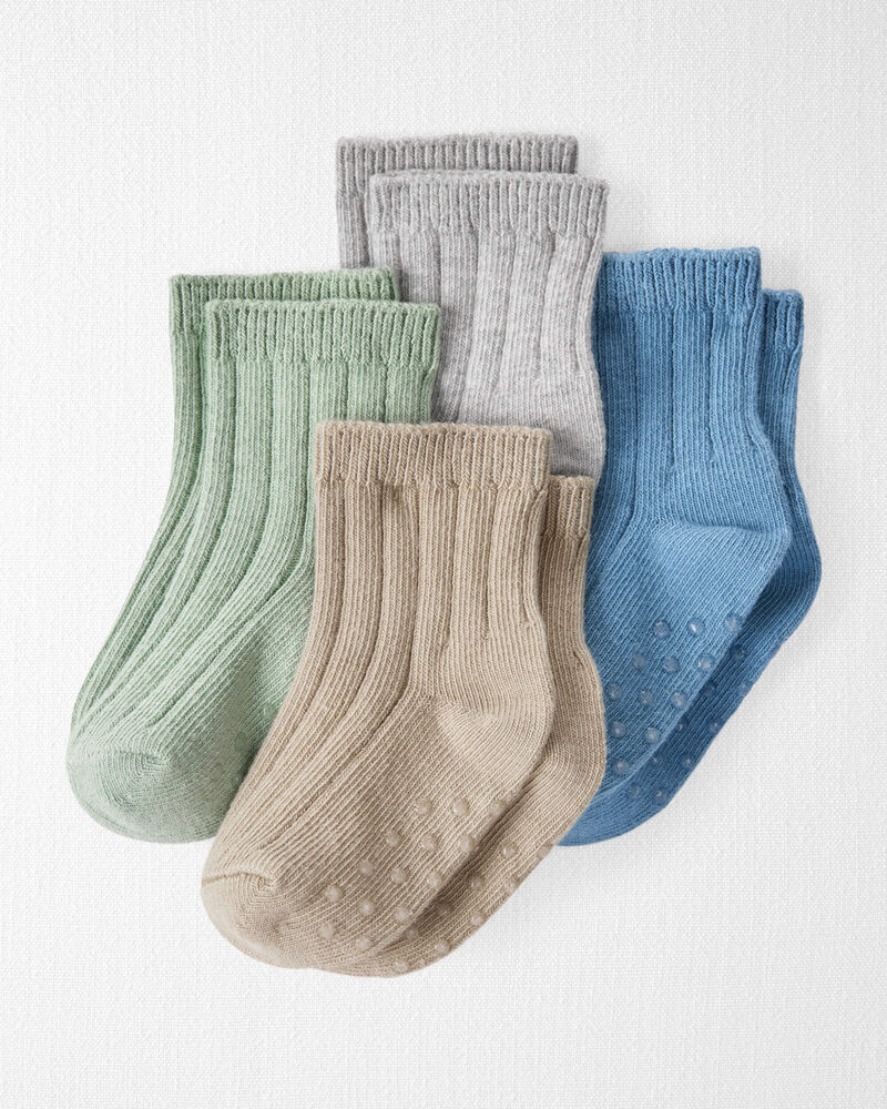 Baby 4-Pack No-Slip Socks Made with Organic Cotton, image 1 of 3 slides